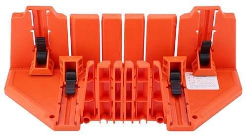 Pl¨¢stico Caja de Inglete y Sierra de Mano 14 Pulgadas con Abrazadera para Cortar Madera