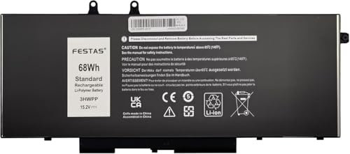 FESTAS 68Wh 3HWPP Batterie Compatible avec Dell Latitude 5401 5410 5411 5501 5510 5511 Precision 3541 3550 3551 Inspiron 15 7500 7506 17 7706 2-in-1 Black Edition Series 10X1J N2NLL 1VY7F 3PCVM