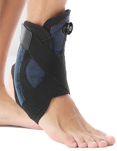 Sprunggelenkbandage, Einstellbares Bandage Fußgelenk,Flexible Knöchelbandage Sprunggelenk, Fußbandage,Ultra Dünn Fersensporn Plantarfasziitis Bandage,Laufen Fussball,Rechte & Linke Fußgelenk-Blau