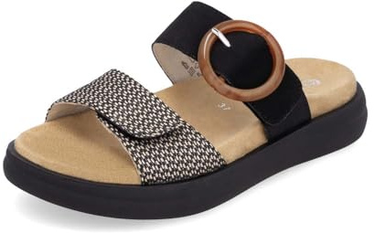 Remonte Damen D2N51, Frauen Slipper,Schlupfschuhe,schluepfschuhe,Slip-ons,Backless Slipper,Mules,Gartenschuhe,Sommerschuhe,schwarz Kombi (03),43 EU