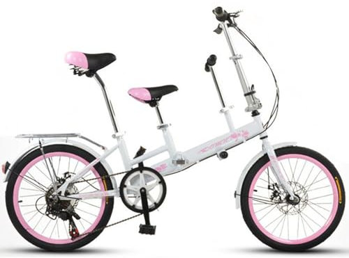 QXIWAOE 20 Zoll Fahrrad, Mutter-Kind-Tandem, Klappgetriebe, Scheibenbremse, Zaun, Sicherheitsgurt, Doppelmutter, Kinderfahrrad