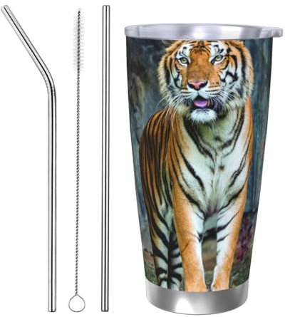 HDTVTV The Tiger Insulated Water Bottle 20 Oz Stainless Steel Mug Vacuum Tumbler Water Flask