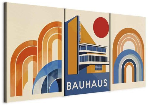 murando - Set di 3 Quadri Componibili Archi e Cerchi 120x60 cm Ciascuno delle Dimensioni di 40x60cm - Collage 3 Pezzi - Decorazioni da Parete - Quadro Moderno Decori - Idea Regalo a-H-10129-b-a