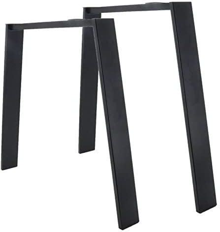 Moderne Tischbeine aus Metall, 2er-Set, robuste Möbelbeine für Schreibtisch oder Loft-Tisch, Tischrahmen aus Stahl mit geschwungenen Haarnadelbeinen, 55/75 cm x 72 cm