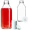 KADAX Leere Glasflaschen 0,33L mit Schraubverschluss, Set aus 10 Stück, Saftflaschen, Kleine Flaschen zum Befüllen für Milch & Saft & Smoothies (Weiß)