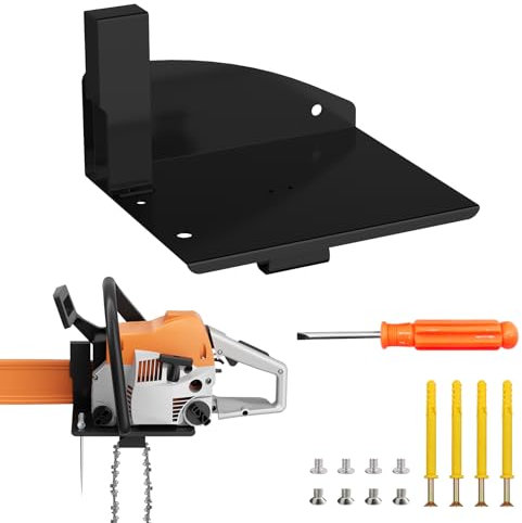 FLEXI RODS Chainsaw Holder, Chainsaw Wall Mount Compatible with Stihl MS250, MS251, MS170, MS171, MS172 Heavy Duty Chainsaw Rack Garage Storage Holder Chain Saw Display, Black