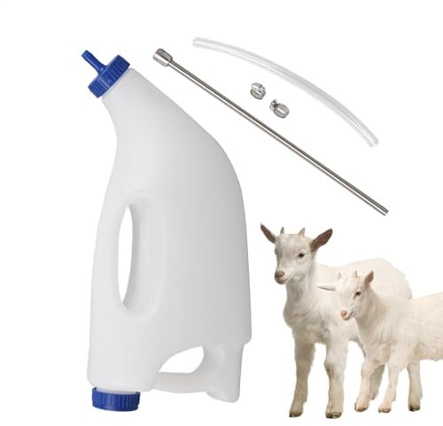 Calf Bottle,Sheep Lamb Feeding Drencher | 4L Calf Milk Bottle Farm Animal Feeder Medicinal Milk Drencher with Flexible Tube for Goats, Lambs, Puppies, Sheeps