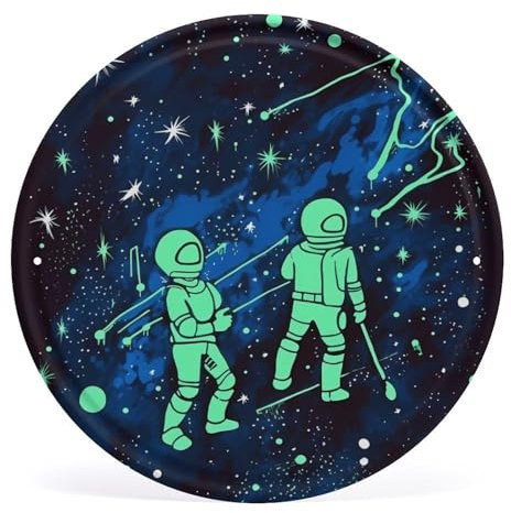 HETVBNS Image murale circulaire phosphorescente en fer à suspendre - Cadre photo pour chambre à coucher, salon, salle de bain