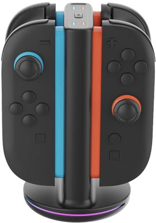 Caricatore del controller Fiorky con le luci Station Caricatore magnetico Controller magnetico Stazione caricatore magnetico for Nntendo Switch2 Joy-Con Accessori