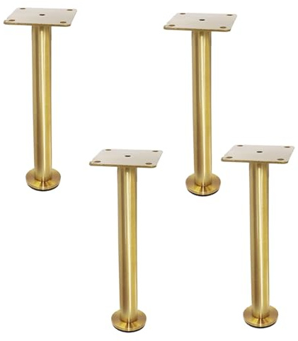 UGZPWQLNX Moderne Metallsofa Beine, Metal Height Adjustable Furniture Legs 4-Pack Multicolor 10-32cm for Bed Sofa Cabinet(Gold,21cm/8.3in)