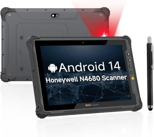 ONERugged Robustes Tablet M10T mit Barcode-Scanner, 10,1 Zoll 4G Android 14 Tablet, Zebra SE4710, 8GB+128GB, IP65 MIL-STD-810H wasserdicht, 10000mAh, Industrieller Outdoor-Arbeits-PC mit 13+5MP Kamera