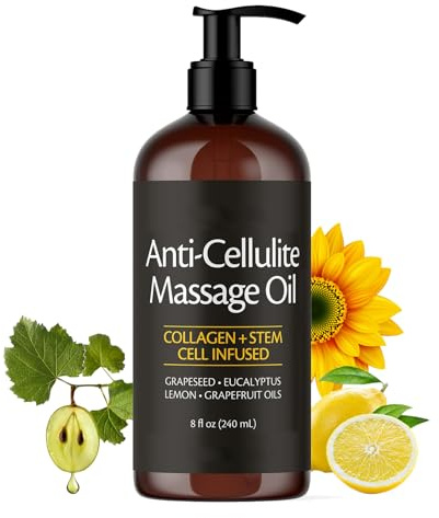 Anti Cellulite Massage Oil, Body Oil for Women with Collagen,Firming Body Massage Oil After Shower,Tightening Oil for Dry Skin, Daily Spa Relaxation, Moisturising, Smooth,240ml
