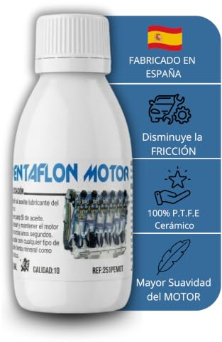 Pentaflon Aditivo Cerámico Antifricción para Aceite Motor Diesel y Gasolina - 100% P.T.F.E Cerámico - Menor Fricción - Aumenta la Vida útil del Motor - Mejora el Arranque en Frío