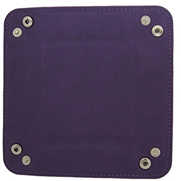 ALASSIO 40016 Utensilienschale EMILIA, Schale aus hochwertigem Lederimitat, stilvolle Dekoration für jede Einrichtung, ca. 10,5 × 10,5 × 4 cm, lila