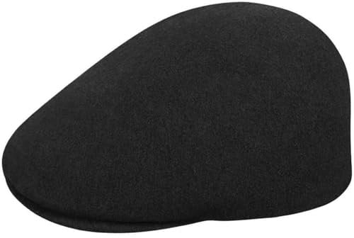 Kangol Seamless Wool Gatsby 507 Flatcap Schiebermütze Schnabelmütze Gatsbymütze Wollcap Schirmmütze (M (56-57 cm) - schwarz)