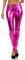 Sakkas Footless Liquid Wet Look Metallic Stretch Leggings - Pink/Small