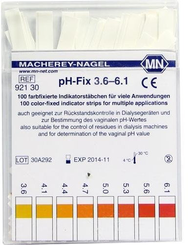 PH FIX INDIKATOR PH3.6-6.1 100St Stäbchen PZN:4759064