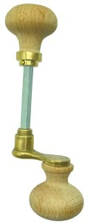 Bouton Manivelle Bordelaise, bois noyer, laiton massif, 6x80, 1 ou 2 portées, fixation goupille, Dubois Industries