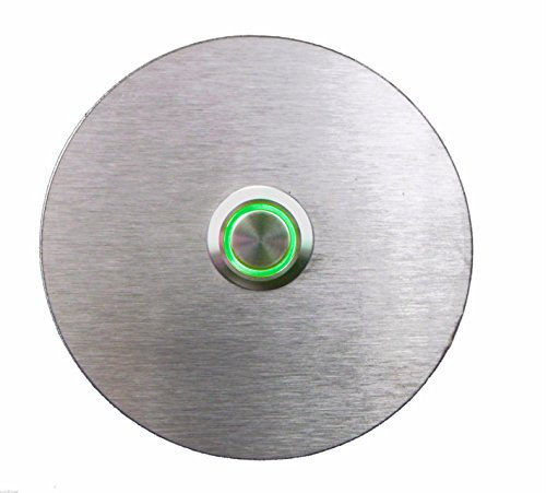Eurosell - V2A Design Edelstahl Klingel Rund - Runde Klingelplatte Tür Klingel Platte Klingelschild Türklingel Klingelknopf grün beleuchtet