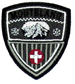 Monoquick Bügelbild Applikation Aufnäher Patch Trachten Montblanc Alpen 4,5 x 5,0 cm, farbig