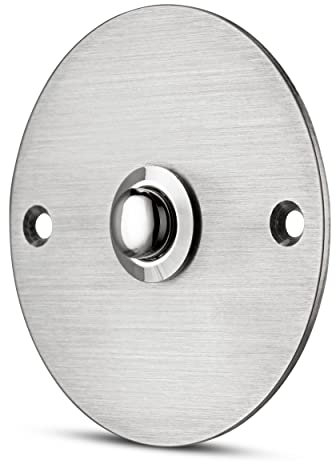 REV 0504416555 Türklingel, Klingelplatte mit Taster,max. 42V AC/DC2A,Ø 75mm, silbern