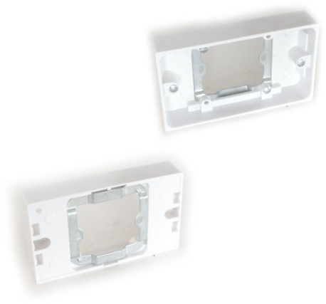 Loops 25mm Deep Double Hole to Single Surface Mount Back Box - Gang Adapter/Converter