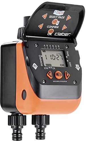 Claber 8420 Aquadue Duplo Evolution - Temporizador Digital de Agua de Doble Salida