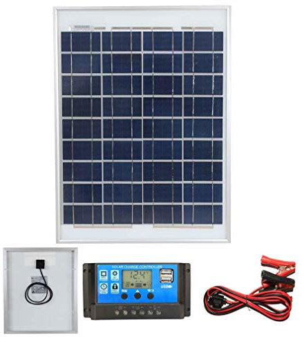20w Poly-Crystalline Solar Panel Battery Charging Kit with Charger K1. for Caravans, Motorhomes, Boats & Any Flat Surface