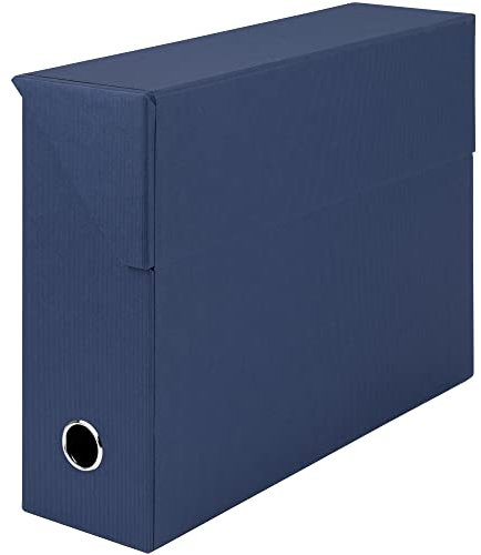 Rössler SOHO Archivbox A4 |Aufbewahrungsbox mit Deckel Pappe | Dokumentenbox A4 | Box mit Deckel | Aufbewahrungsbox mit Deckel Karton | 335 x 95 x 255 mm | 1 Stück | Farbe: Blau | Navy