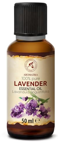 Ätherisches Lavendelöl 50 ml - Lavandula Angustifolia - Reines Ätherisches Lavendel Öl - für Diffusers und Duftlampen - Blumiger Duft - Aromakerze - Seife - Lufterfrischer - Aromatherapie