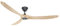 Casafan 318018 Eco Genuino Ventilateur de plafond en bois massif Ø180 cm Naturel/noir mat laqué