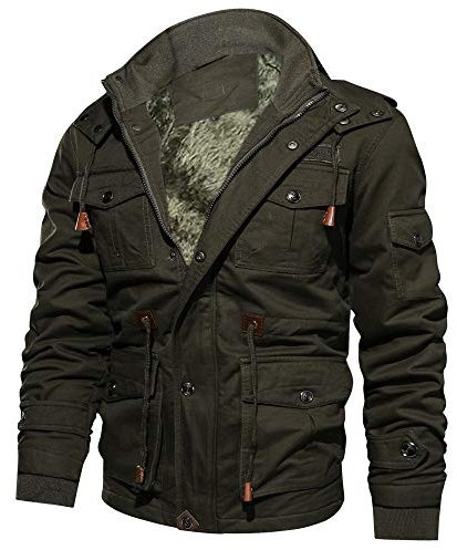 Celucke Winterjacke Herren mit Mehrfache Tasche,Männer Military Jacke Britannia Version Übergangsjacke Winterparka US Feldjacke