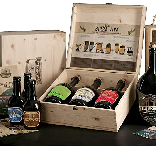 Scatola legno 3x0,75L - Birra Artigianale San Michele - Selezione assortimento Super Premium 3 diversi stili
