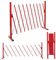 Absperrgitter HWC-B34, Scherengitter Zaun Schutzgitter ausziehbar, Alu rot-weiß - Höhe 103cm, Breite 32-265cm