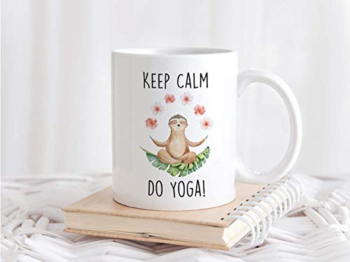 Faultier Tasse mit Spruch Keep Calm Do Yoga