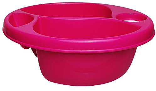 alles-meine.de GmbH 3 Kammer - Schüssel/Waschschüssel/Kinderwaschbecken - pink - rosa - Bieco - mit Seifenablage - Organizer - Reinigungsmittel Aufbewahrungsbox - Pflege - Ca..