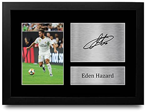 HWC Trading FR Eden Hazard Gift, signiert, gerahmt, A4, gedrucktes Autogramm, Real Madrid, Geschenke