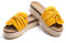 Sandali da donna con zeppa e punta aperta, altezza, 5,3 cm, colore nero, marrone, oro o leopardato, 36-42 UE, 2 giallo, 37 EU