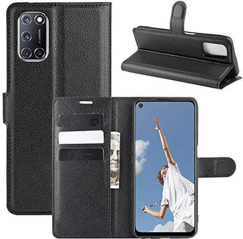 Fertuo Coque Oppo A72 / A52, Antichoc Portefeuille Étui Housse en Cuir à Rabat Flip Cover Case avec Silicone Bumper, Porte Carte, Béquille, Boucle Magnétique pour Oppo A72 / A52, Noir