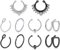 Rajnard Faux Anneau de Septum piercing nez 10 pcs Anneau Non Percé Clip Petit Helix Tragus d'oreilles anneaux lune Faux Bijoux de Piercing de corps pour Femmes Hommes