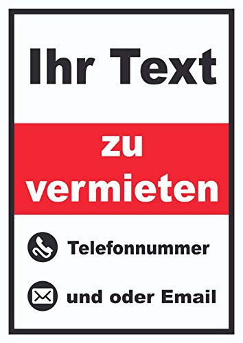 HB-Druck Wunschtext zu vermieten Hochkant A3 (297x420mm)