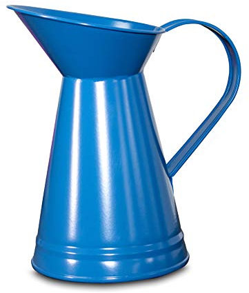 Antikas - Blaue Kanne, Karaffe im Landhausstil, Vintage Blechkanne, Gießkanne