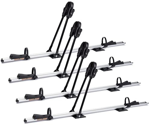 MODULA CASE System Kompletter Aluminium-Fahrradträger BICI 3000, 145 cm kompatibel mit Autodach mit Vier Fahrräder (Satz 4 Produkte) abschließbar, Nutzlast 15 kg kompatibel mit 1 Produkt