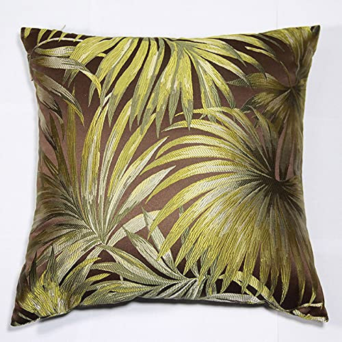 Leinen-Satin-Kissenbezug für gesunde Bettwäsche Stickerei Kissenbezug Home Dekorative Polyester kussensloop SOFE Stuhlkissenbezug-450mm * 450mm,KZ002