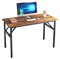 DlandHome Bureau Pliant 120x60 Table Informatique d'Ordinateur Table Bureau Pliante Table Bureau Pliant Poste de Travail Table Pliable d’étude/d'écriture/à Manger pour Maison/Bureau,Marron & Noir