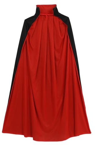 BESPORTBLE Vampire Cape 1.4 Black Red Double Sided Cape Cosplay Halloween Costume Adult Cape Cosplay Cape Prop for Halloween Masquerade