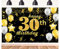 POPOYU Banner 30 Geburtstag Frau XXL,30. Geburtstag Banner Gold Schwarz,Geburtstagsplakat 30 Jahre,30. Geburtstag.Mann Banner&Groß,Deko 30Geburtstag Banner.für Männer Frauen Geburtstagsfeier