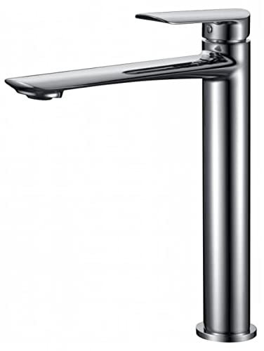 Mice - Grifo lavabo caño alto - mezclador monomando de baño - Griferia alta para lavamanos Color Cromado BDG040-3