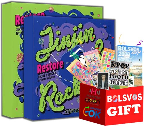 JinJin & Rocky (Astro) - Restore [Full Set ver.] (1st Mini Album) 2 Albums+Pre Order Limited Benefits+BolsVos K-POP eBook (28p), 3EA BolsVos Stickers for Toploader, Photocards