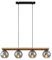 Lindby Esstisch Pendelleuchte Holz, Glas rauchgrau Hängeleuchte Rauchglas Esszimmer 4x E27 ohne Leuchtmittel Hängelampe Wohnzimmer Esszimmerlampe